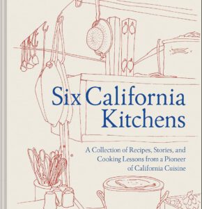 Cookbook cover for Six California Kitchens.