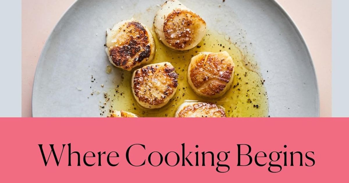 Scallops on a plate from the Where Cooking Begins book cover