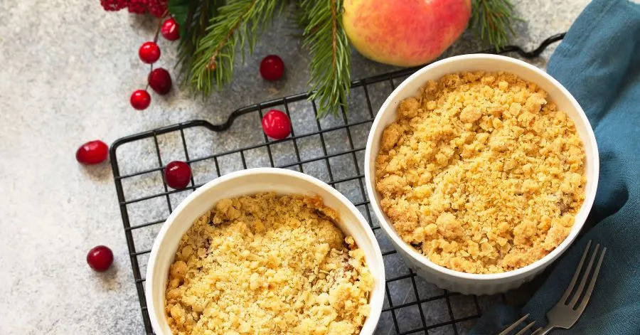 cranberry apple crisps on table