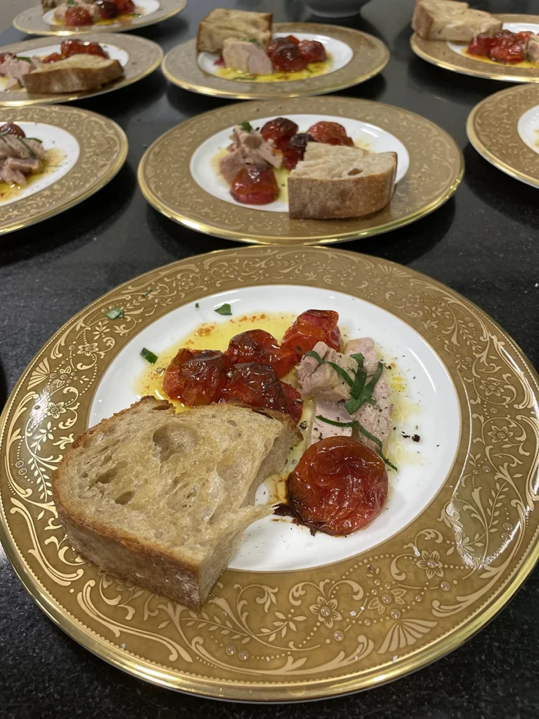 A plated dinner