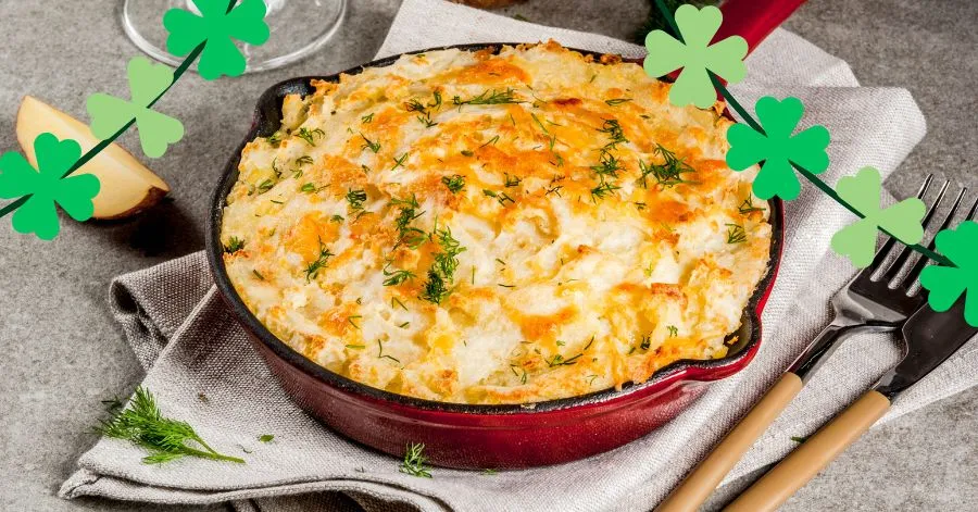 Shepherd's Pie with shamrocks